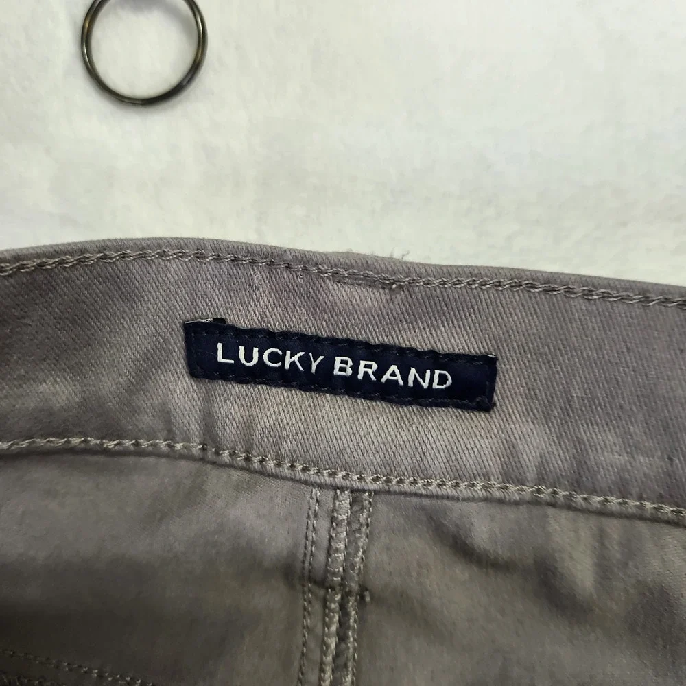 Lucky Brand Mens Slim Fit Pants Gray Taupe‎ 5-Pocket Twill Trousers W29 L32